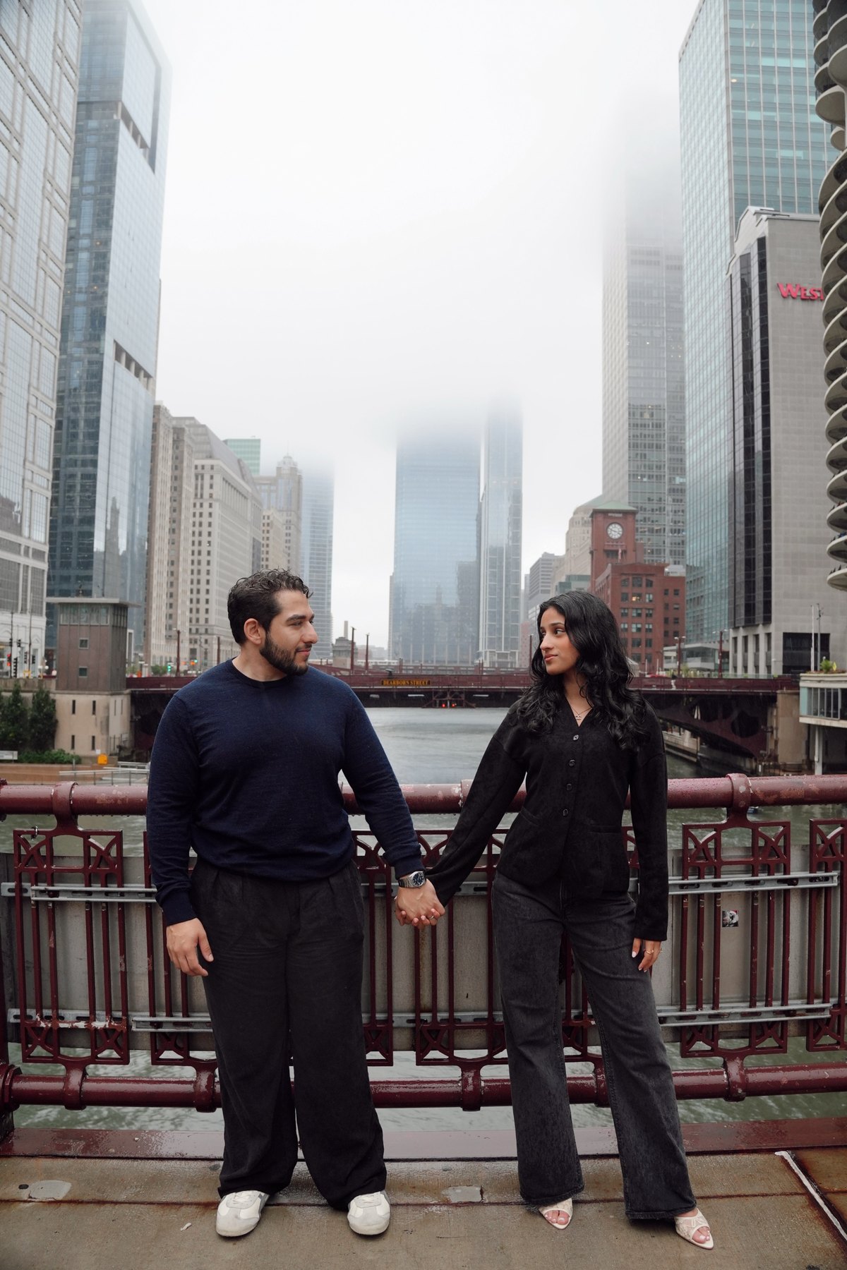 Rija and Ebrahim on the Dearborn Street bridge
